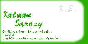 kalman sarosy business card
