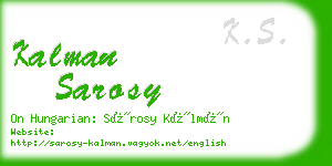 kalman sarosy business card